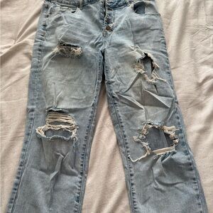 Maurices Light Blue Distressed Boyfriend Jeans